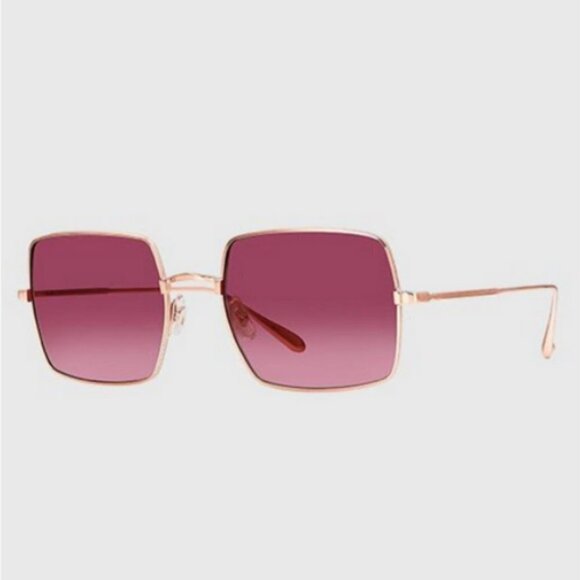 💕GARRETT LEIGHT💕 Crescent Sunglasses ~ Rose Gold Frame Pink Mirror Lenses NWT - Picture 6 of 12